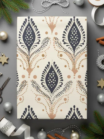 Elegant Festive Decorative Gift Wrap for Seasonal Celebrations