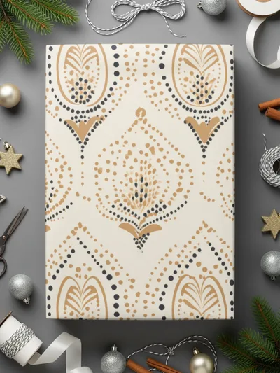 Elegant Ornate Patterned Holiday Gift Wrap Paper