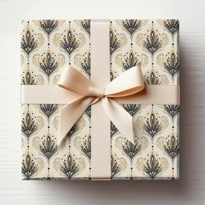 Elegant Patterned Gift Wrap with Bow Wrapping Paper