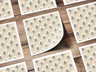 Elegant Leaf Pattern Printed Invitation Cards Product