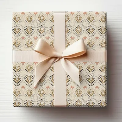 Elegant Patterned Gift Box with Ribbon wrapping