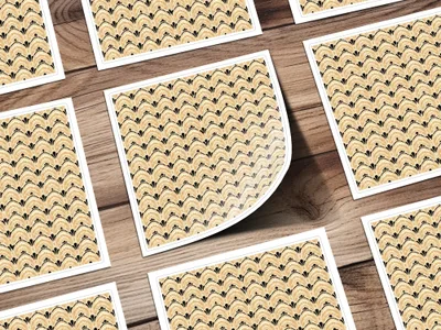 Art Deco Patterned Beige and Black Sticker Sheet
