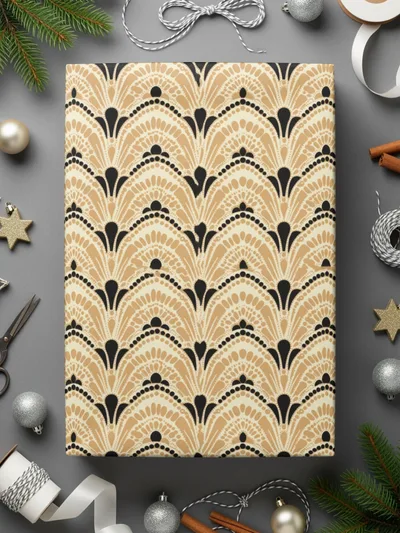 Elegant Art Deco Gold and Black Gift Wrap Paper