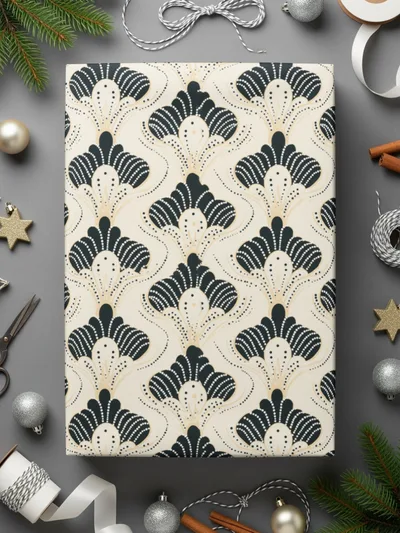 Elegant Art Deco Black And White Wrapping Paper