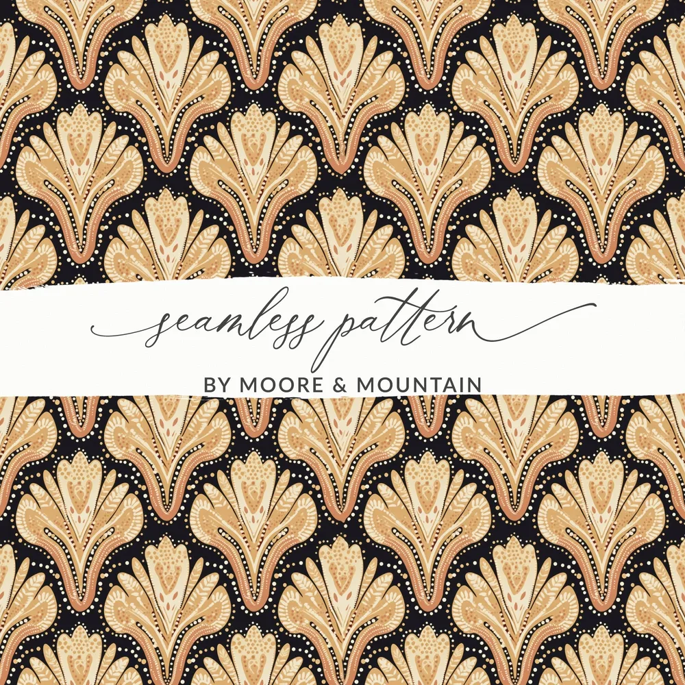 Elegant Floral Seamless Pattern by Moore Mountain Mockup