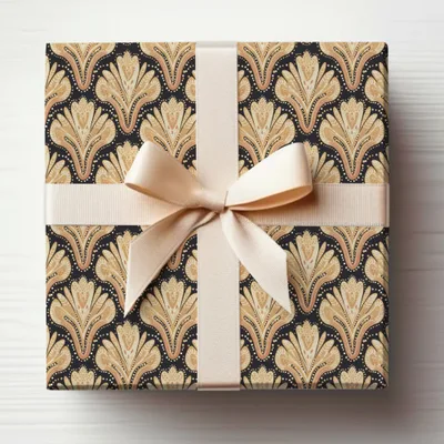 Elegant Gift Wrap with Vintage Pattern Design