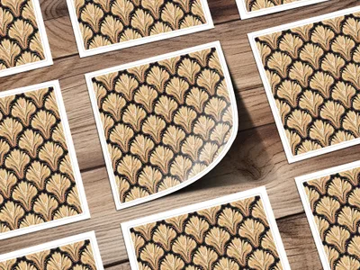 Elegant Gold and Black Damask Pattern Sticker Sheet