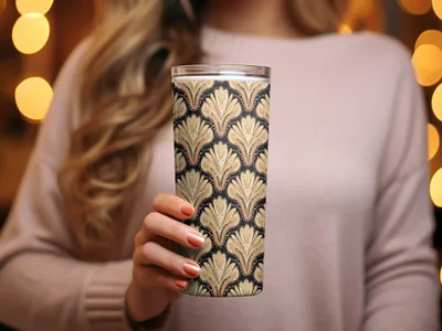 Elegant Patterned Insulated Cup for Stylish Drinks