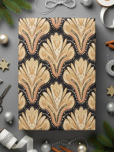 Elegant Festive Wrapping Paper with Intricate Pattern Design
