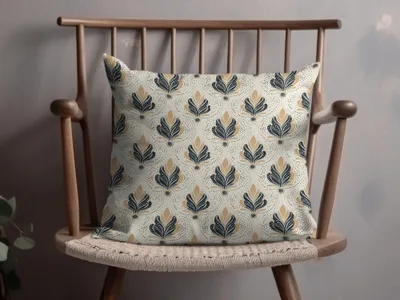 Elegant Leaf Pattern Decorative Throw Pillow