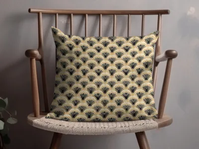 Art Deco Fan Pattern Cushion for Stylish Home Decor