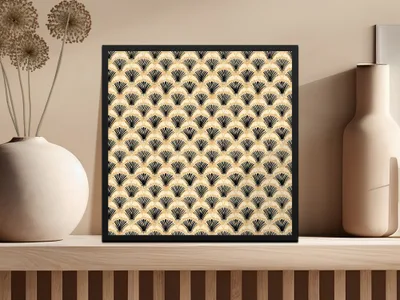 Art Deco Fan Pattern Wall Art Print for Home Decor