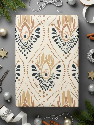Festive Abstract Pattern Gift Wrap for Christmas
