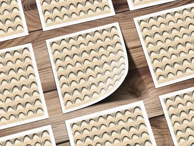 Beige and Black Scallop Pattern Sheets product