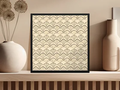 Elegant Art Deco Fan Pattern Framed Wall Art