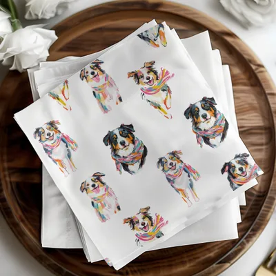 Australian Shepherd Dog Digital Paper, Seamless Dog Pattern, Pet Animal Fabric Design, Dog Breed Pattern, Dog Lover Gift, Commercial Use - Moore and Mountain