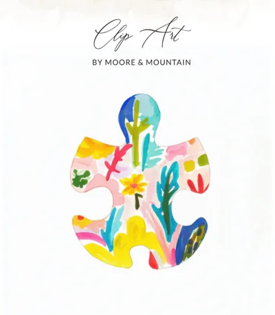 Autism Awareness Puzzle Piece PNG, Preppy Painterly SVG, Watercolor Graphic, Trendy Painterly Sticker Design Digital