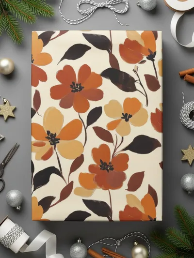 Autumn Floral Digital Paper, Seamless Flower Pattern, Fall Printable Paper, Thanksgiving Background, Digital Download for Crafts 12x12 - Moore and Mountain