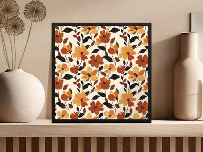 Autumn Floral Digital Paper, Seamless Flower Pattern, Fall Printable Paper, Thanksgiving Background, Digital Download for Crafts 12x12 - Moore and Mountain