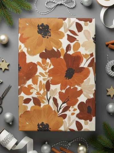 Autumn Floral Digital Seamless Pattern, Earth Tone Flowers, Fall Digital Paper for Fabric, Commercial Use, Download, Background Texture - Moore and Mountain