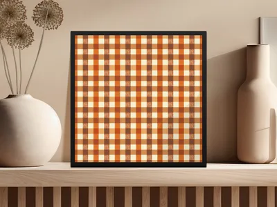Autumn Plaid Digital Paper, Fall Seamless Pattern, Orange Brown Checkered Background, Scrapbooking Paper, Fabric Design, Digital Download - Moore and Mountain