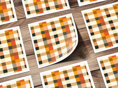 Autumn Plaid Digital Paper, Orange Brown Beige Checkered Pattern, Fall Scrapbook Paper, Neutral Buffalo Plaid Background, Digital Download - Moore and Mountain