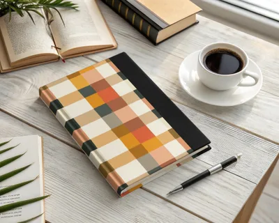 Autumn Plaid Digital Paper, Orange Brown Beige Checkered Pattern, Fall Scrapbook Paper, Neutral Buffalo Plaid Background, Digital Download - Moore and Mountain