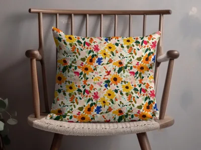 Colorful Floral Pattern Throw Pillow for Home Decor