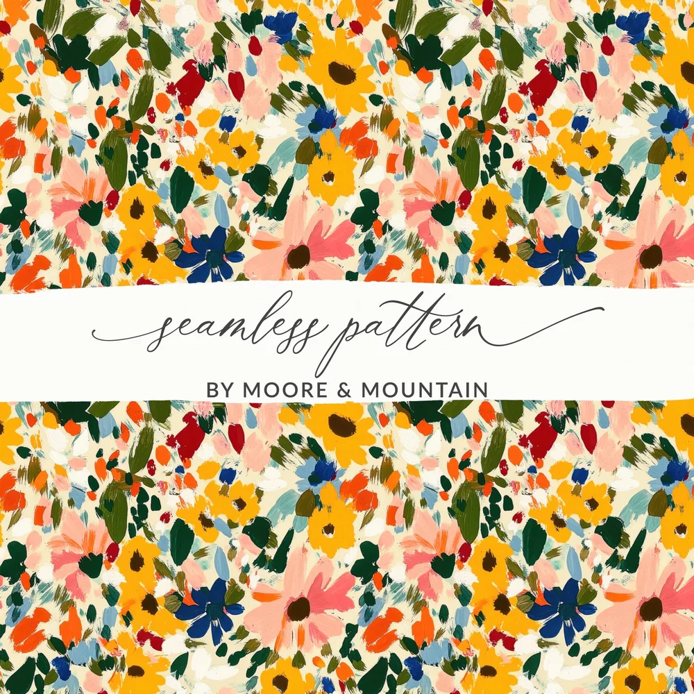 Colorful Abstract Flower Seamless Pattern Design