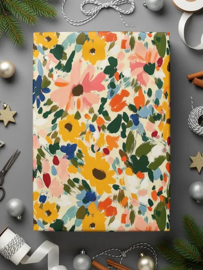 Vibrant Floral Gift Wrap Perfect for Any Occasion