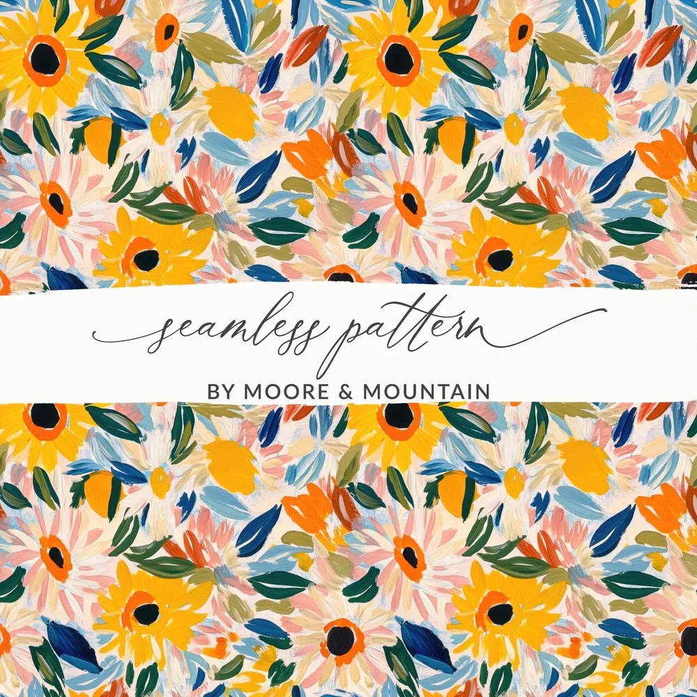 Colorful Floral Seamless Pattern by Moore and Mountain Design