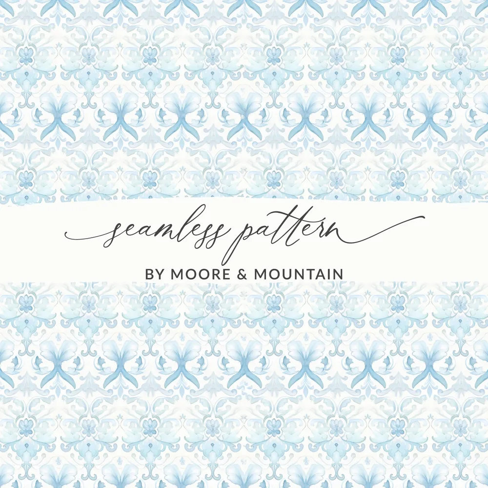 Moore & Mountain Blue Seamless Pattern product