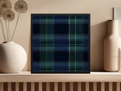 Beautiful Classic Seamless Navy Blue Tartan Design - Moore and Mountain