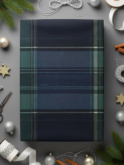 Beautiful Classic Seamless Navy Blue Tartan Design - Moore and Mountain