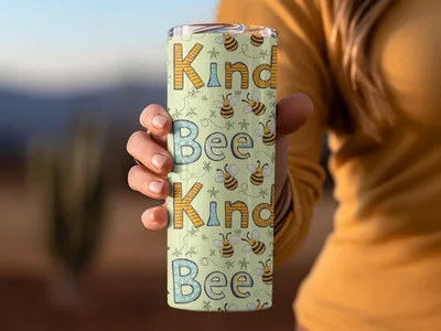 Bee Kind Seamless Pattern, Digital Download, Cute Bees, Nursery Print, Digital Paper Pack, Two Scales, Commercial Use, Scrapbook Paper - Moore and Mountain