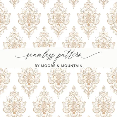 Beige Damask Digital Paper, Seamless Pattern, Neutral Background, Printable Fabric Pattern, Scrapbook Paper, Digital Download