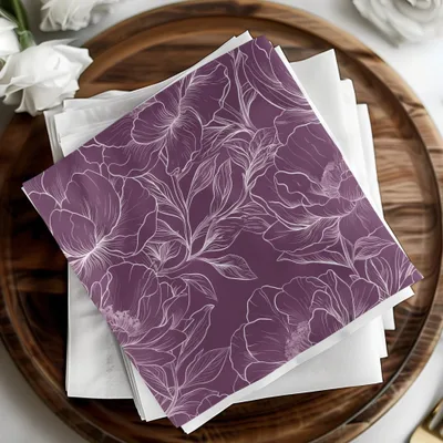 Bergundy Line Art Floral Maroon Seamless Pattern Digital Paper, Flower Line Art Pattern, Dark Purple Fabric Design, Seamless Paper - Moore and Mountain