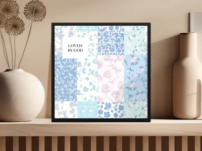 Loved by God Floral Pattern Wall Art