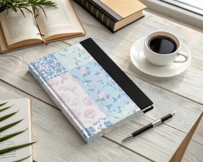 Vintage Floral and Black Hardcover Journal Notebook