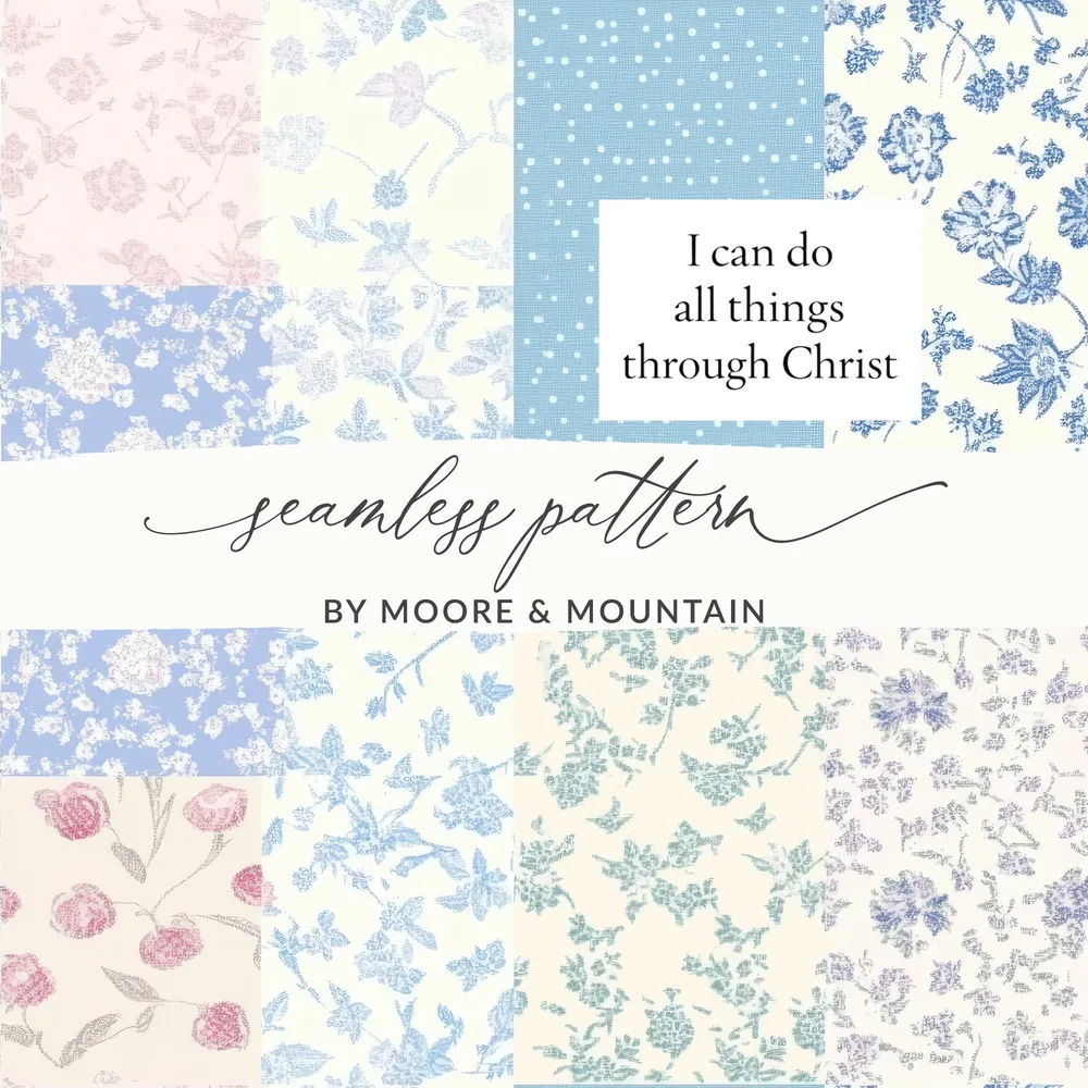 Floral and Polka Dot Seamless Pattern Design