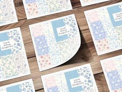 Inspirational Floral Patchwork Design Greeting Card
