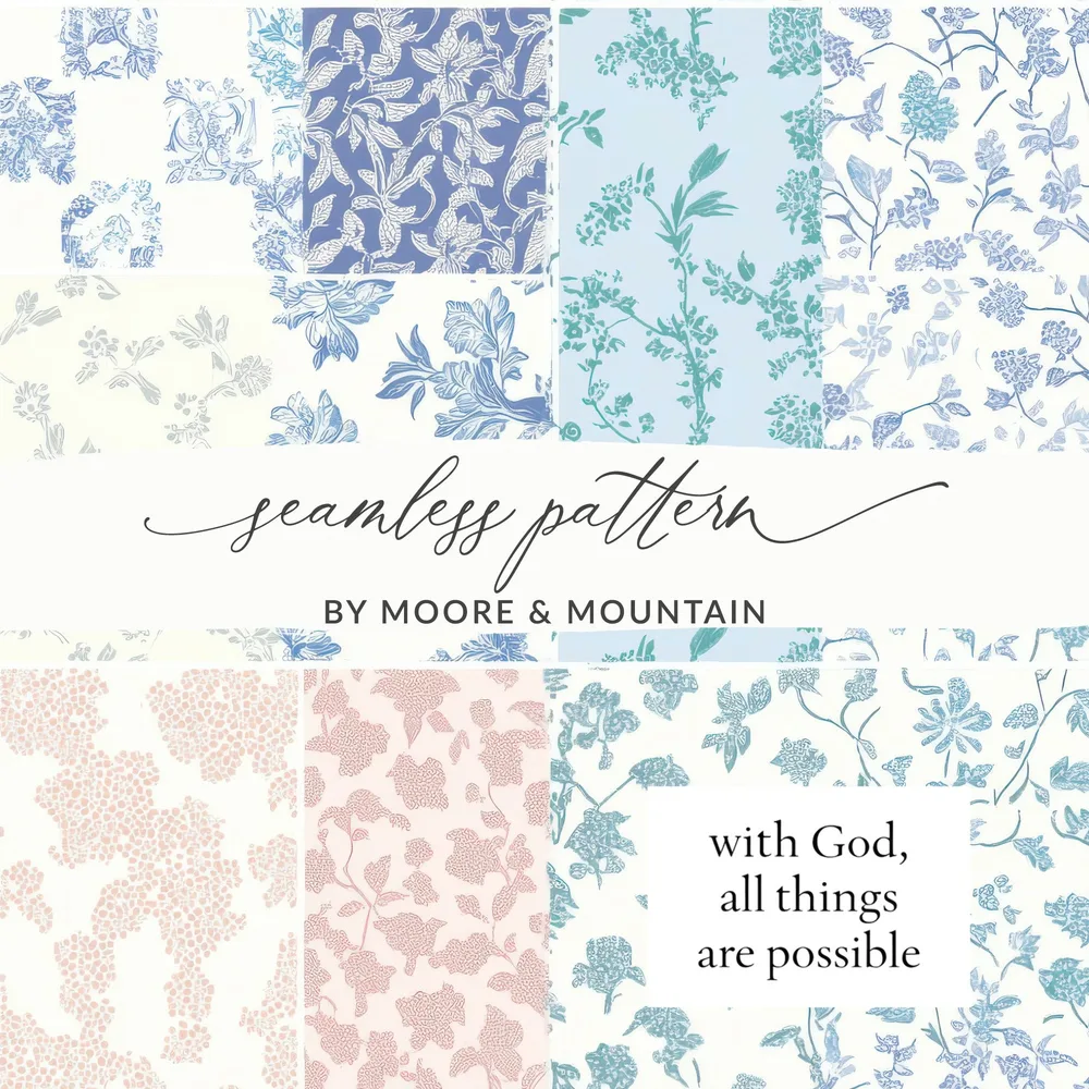 Floral Design Seamless Patterns by Moore & Mountain Seamless