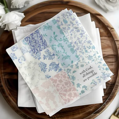 Floral Patterned Inspirational Message Napkins Product