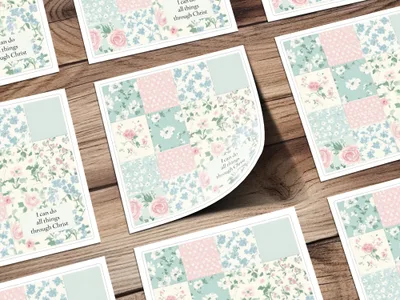 Inspirational Floral Patchwork Design Greeting Card