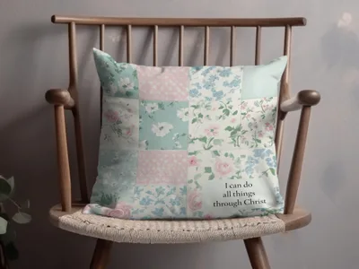 Inspirational Floral Patchwork Decorative Pillowcase