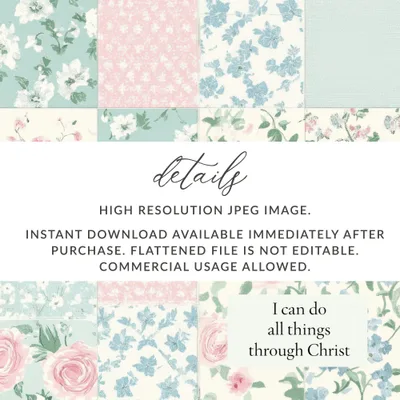 High Resolution Floral Pattern Instant Download JPEG File