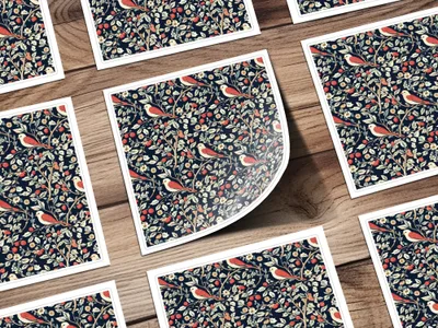 William Morris Seamless Pattern Design Download Vintage Bird Toile - Moore and Mountain