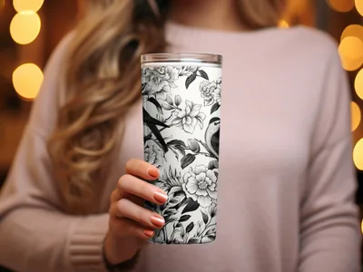 Black and White Bird Toile Seamless Pattern Modern Chinoiserie - Moore and Mountain