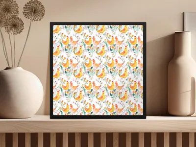 Bird and Floral Digital Seamless Pattern, Pastel Spring Design, 12x12 JPEG, Digital Paper Download, Fabric Design, Print on Demand - Moore and Mountain