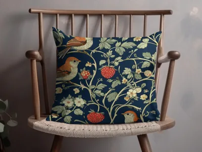 Bird Strawberry Digital Pattern, Seamless Tileable Design, Vintage Inspired Paper, Fabric Print, Floral, JPEG Files - Moore and Mountain